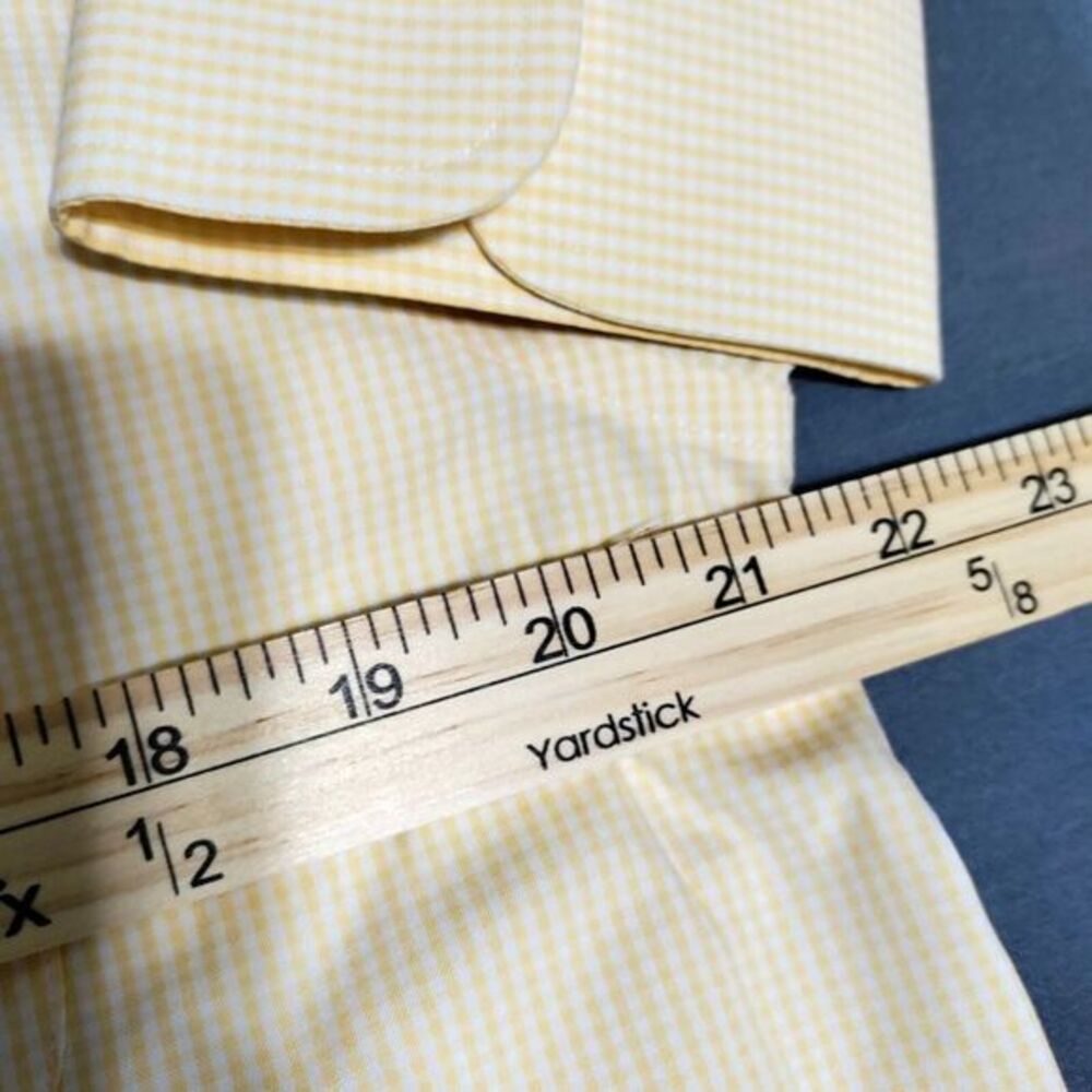 Roundtree Yorke Gold Label Perfect Performance Shirt Men 16/33 Yellow Plaid Y2K - Picture 5 of 8